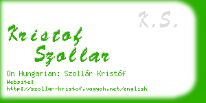 kristof szollar business card